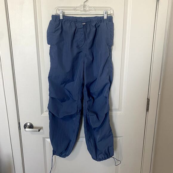 Blue parachute jogger pants with bungee cinches size small - Picture 1 of 6